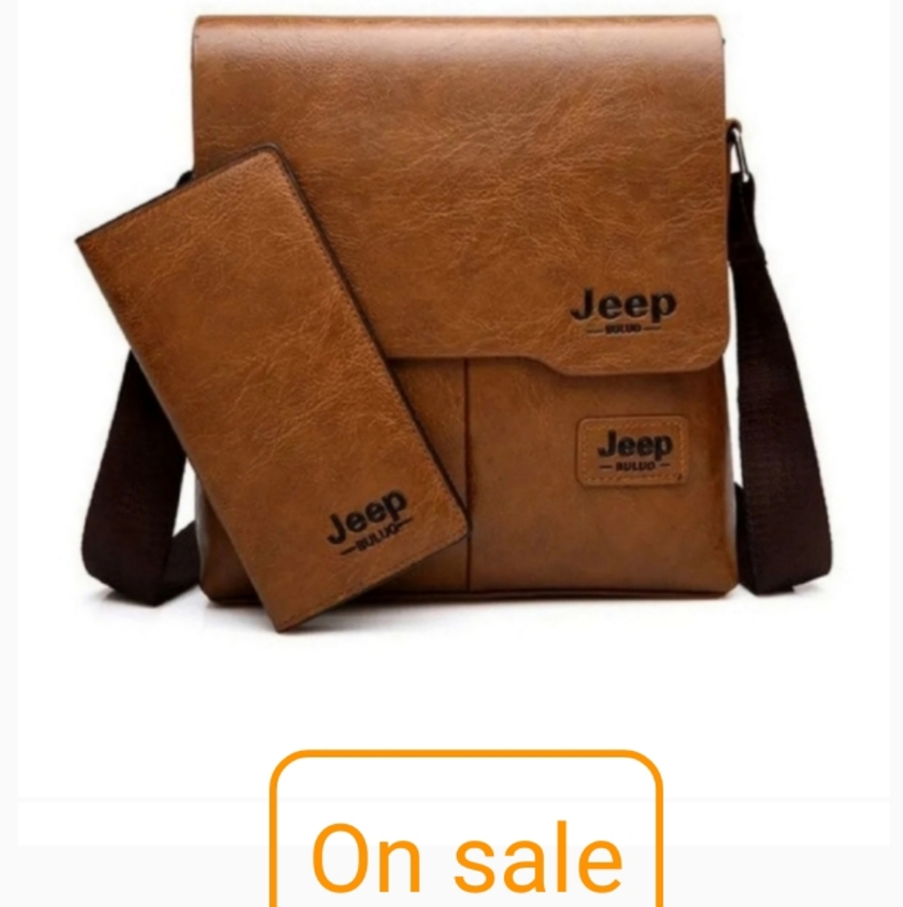 Men's messenger bag 2 set men pu leather s…